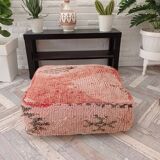 Handmade Berber pouf in wool 60 X 60 X 20 CM