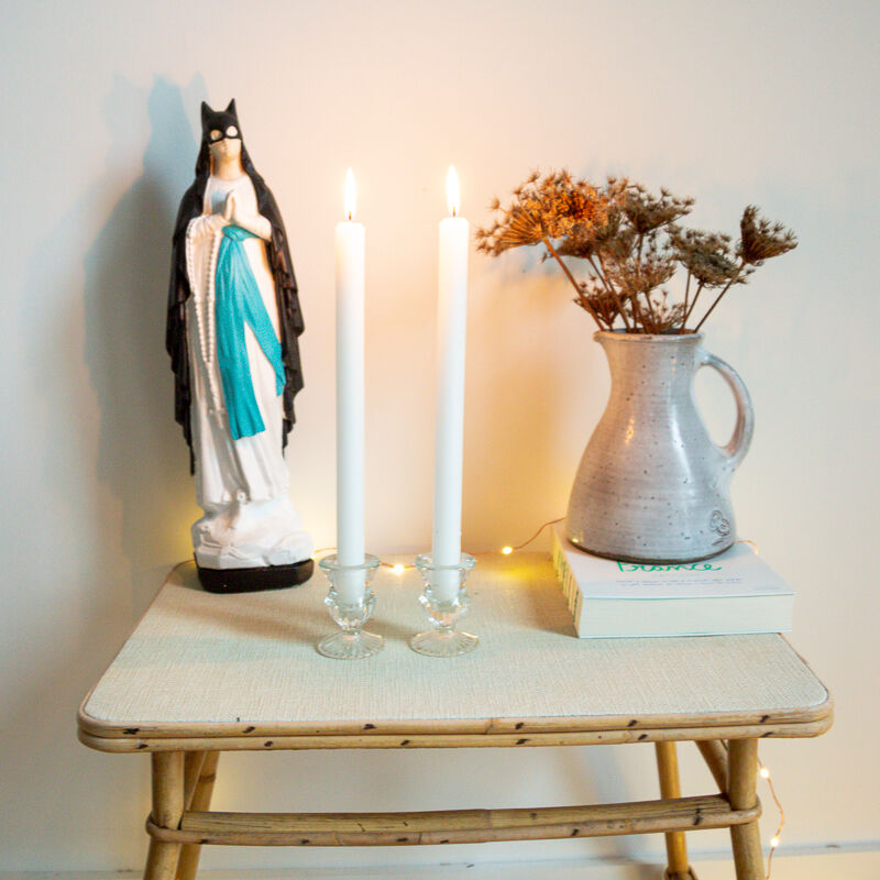 Clear glass candle holders