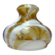Vintage marbled amber and opaline blown glass lampshade from the 1970s.