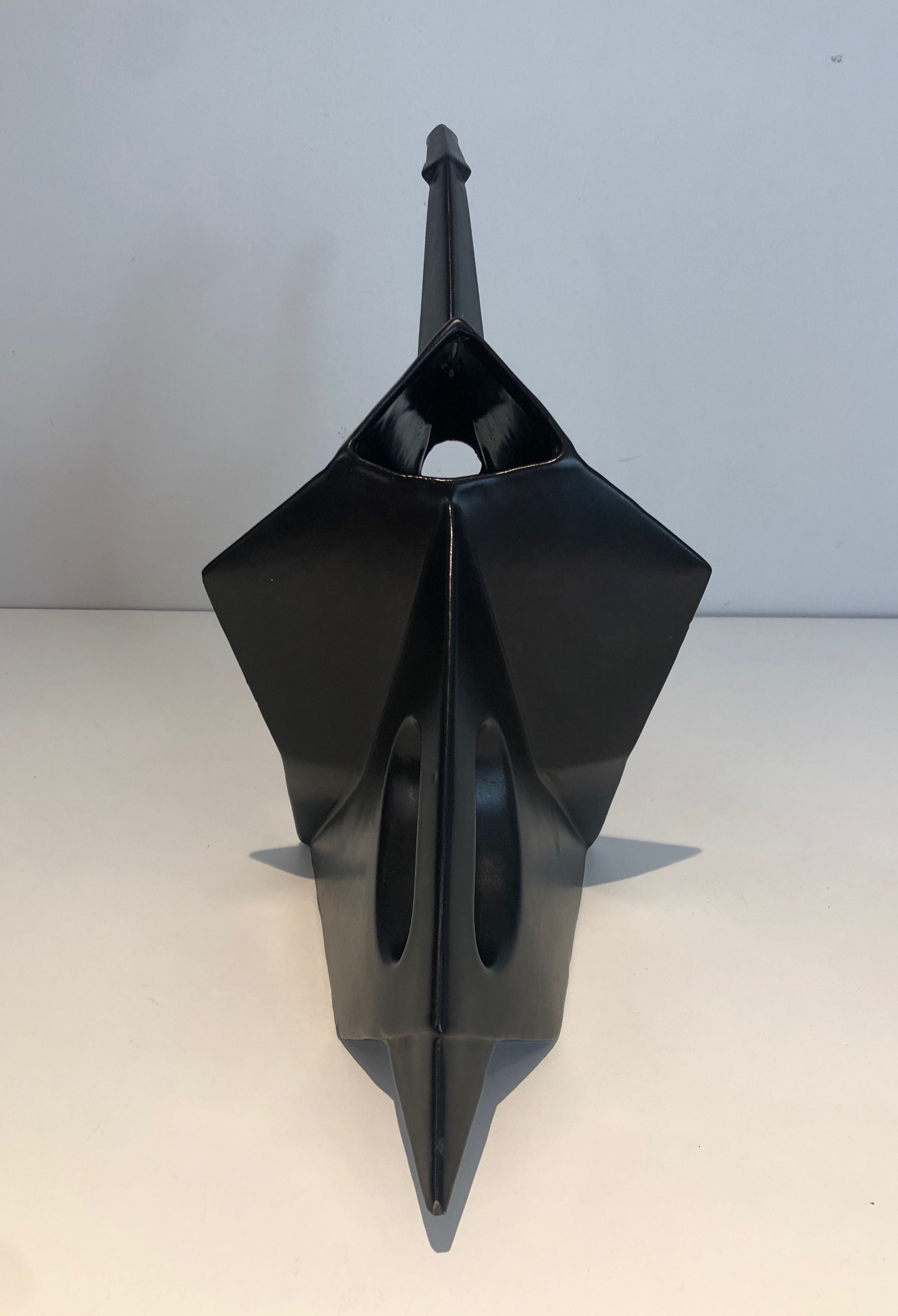 Black ceramic elephant jug