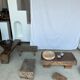 Asian solid wood quadripod brutalist coffee table H30 L81 l42