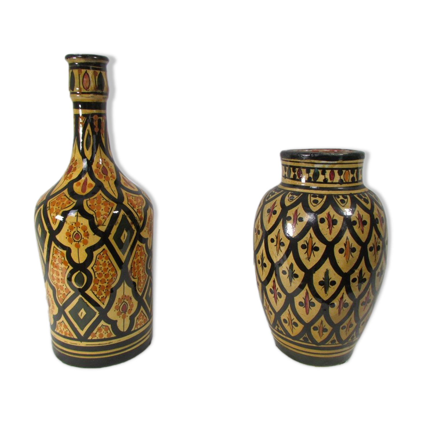 Bouteille , carafe en terre cuite - fabrication française - fait main