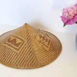 Vintage Chinese hat, bohemian wall decoration