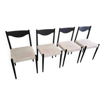 Set of 4 Scandinavian teak chairs, 1970s