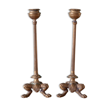 Paire de bougeoir bronze numéroté