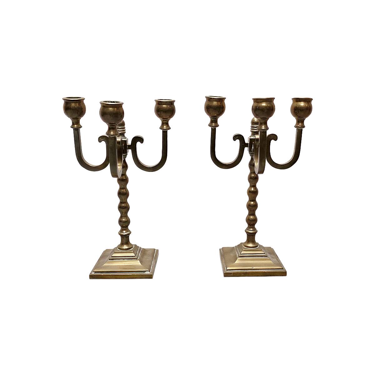 Old Dutch brass candelabras, 1920s