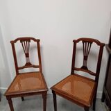 Set of 2 chairs with canework