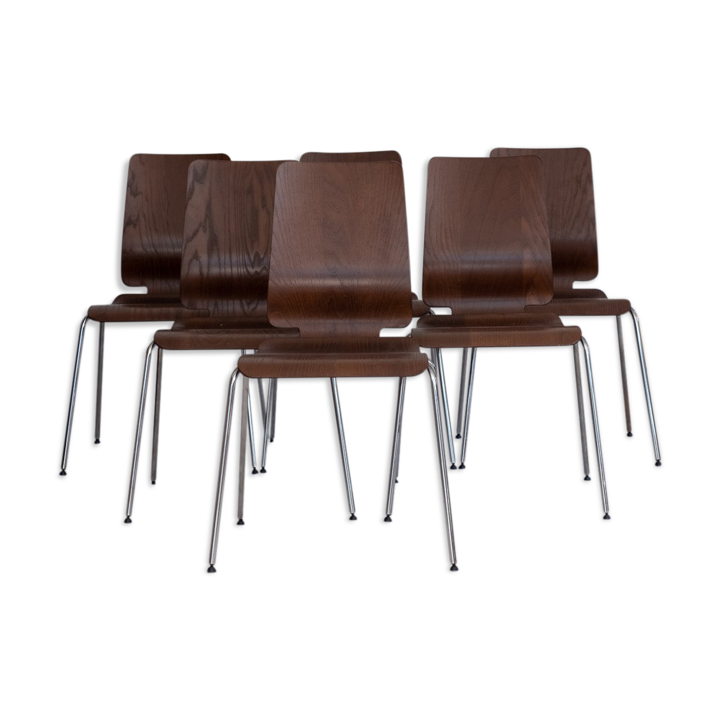 Suite of 6 scandinavian design chairs