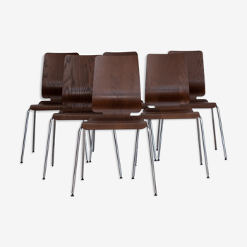 Suite of 6 scandinavian design chairs