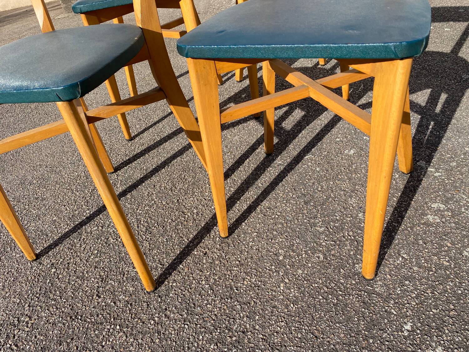 Set de 4 chaises de bistrot vertes