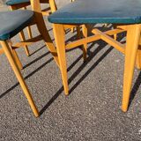 Set of 4 green bistro chairs