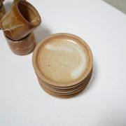 Série de 8 tasses et sous tasses vintage en grès