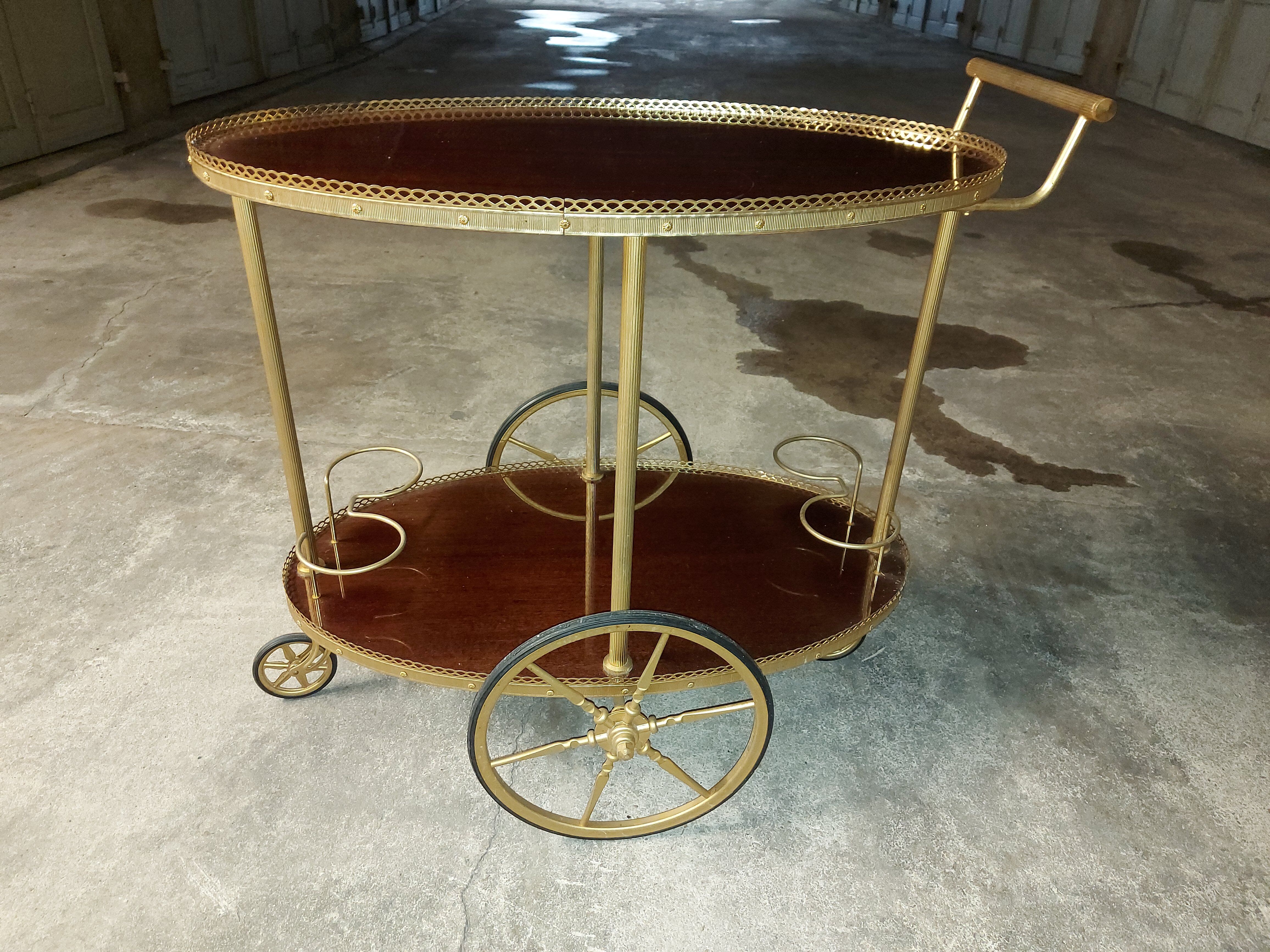 Vintage mahogany roll bar