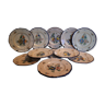 Set of 12 flat plates made of earthenware by Nevers A. Montagnon
