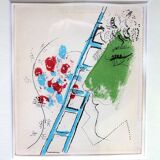 Framed lithograph (The Ladder, 1957) by Marc Chagall