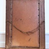 Vintage original velvet flower oil painting, red flower still life art