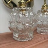 Pair of vintage glass gold wall sconces