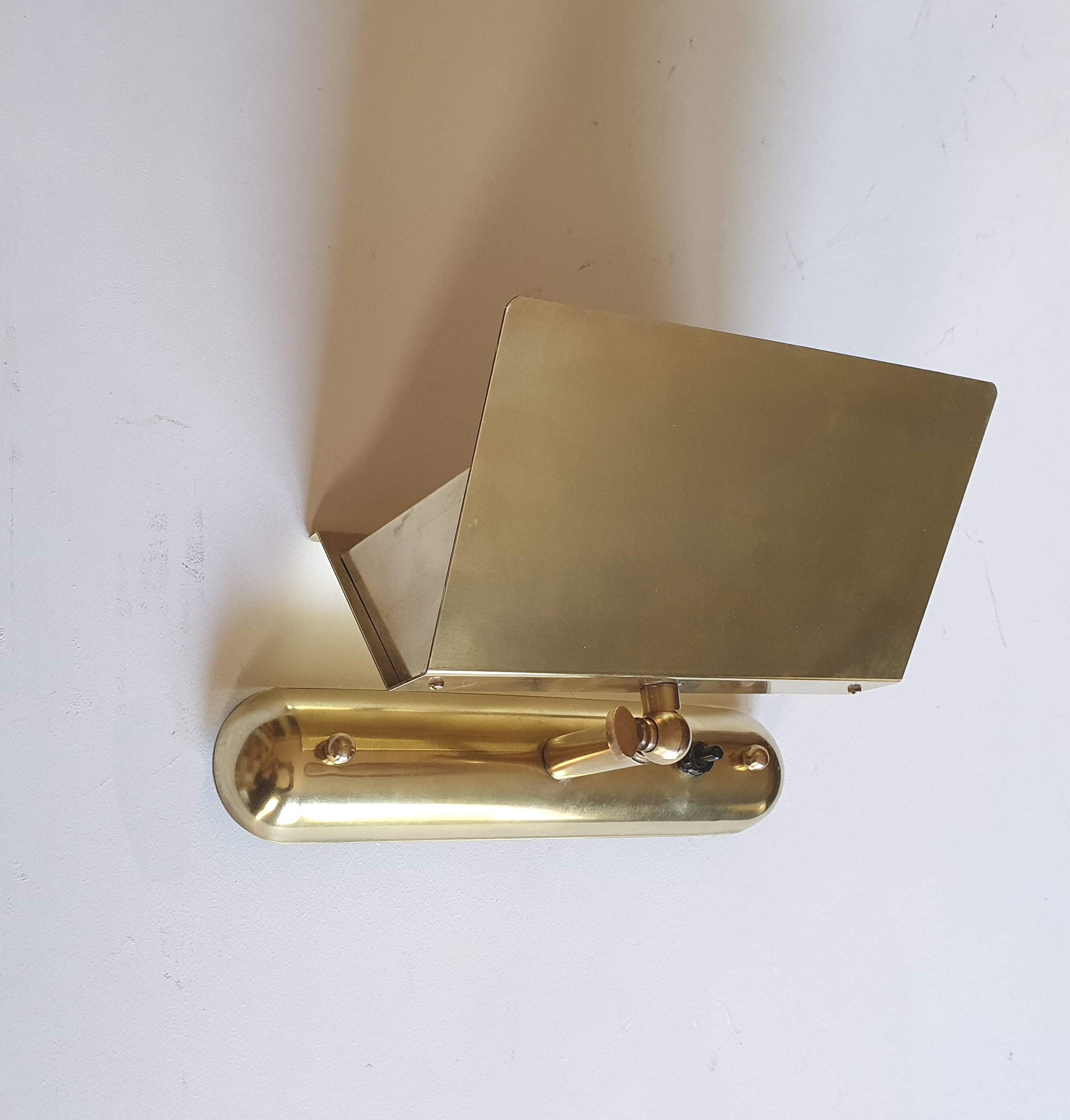 70s brass halogen wall lamp