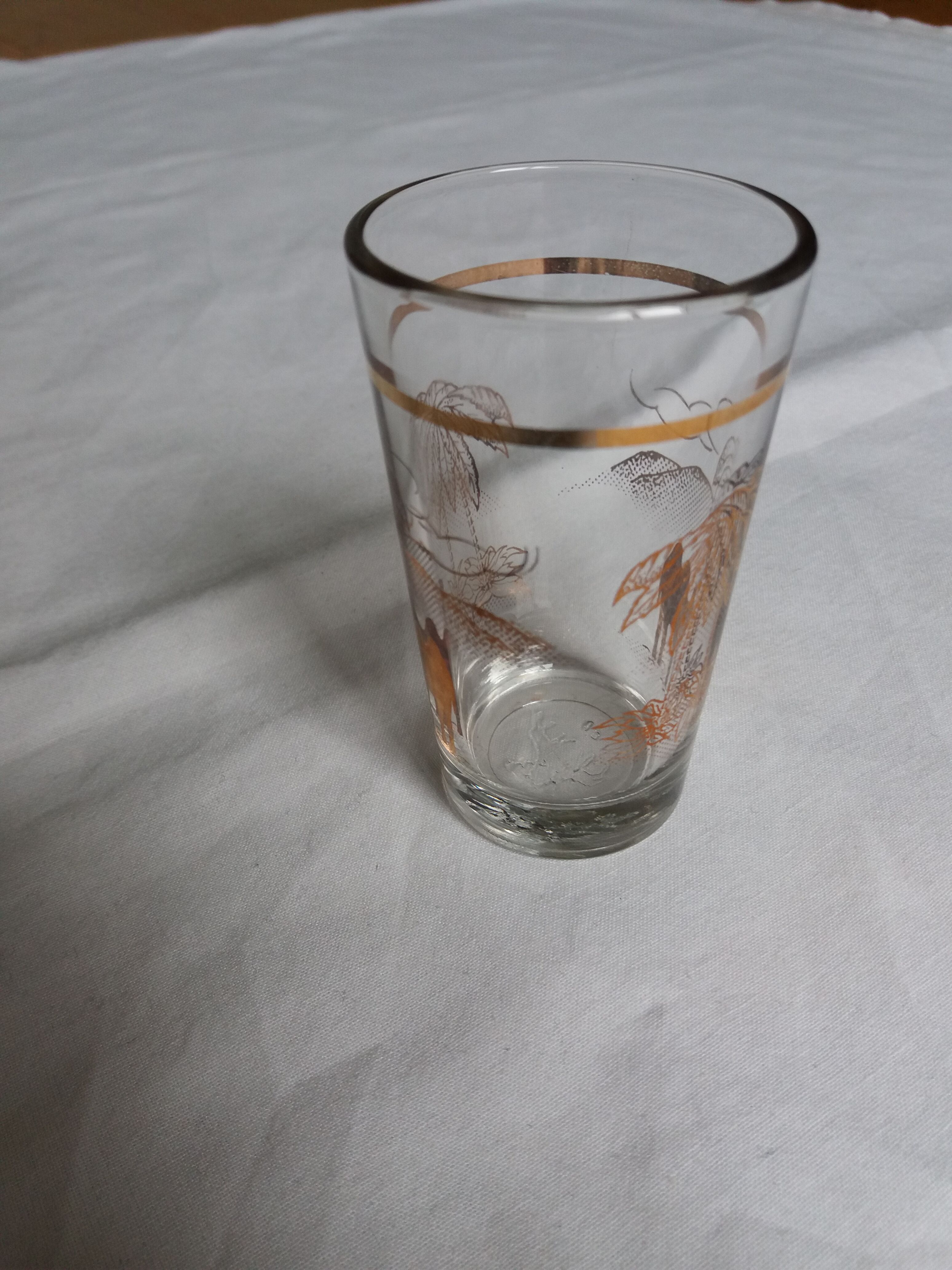 6 tea glasses golden décor camel palm