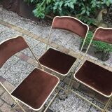 Six vintage folding chairs