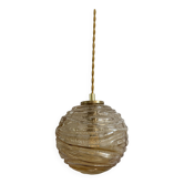 Vintage globe table lamp in amber glass