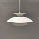 White hanging lamp from the 1980s, produced by Form-Light Denmark.