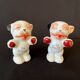Salière ou poivrier bonzo porcelaine chien bouledogue sel poivre chiot japon art déco