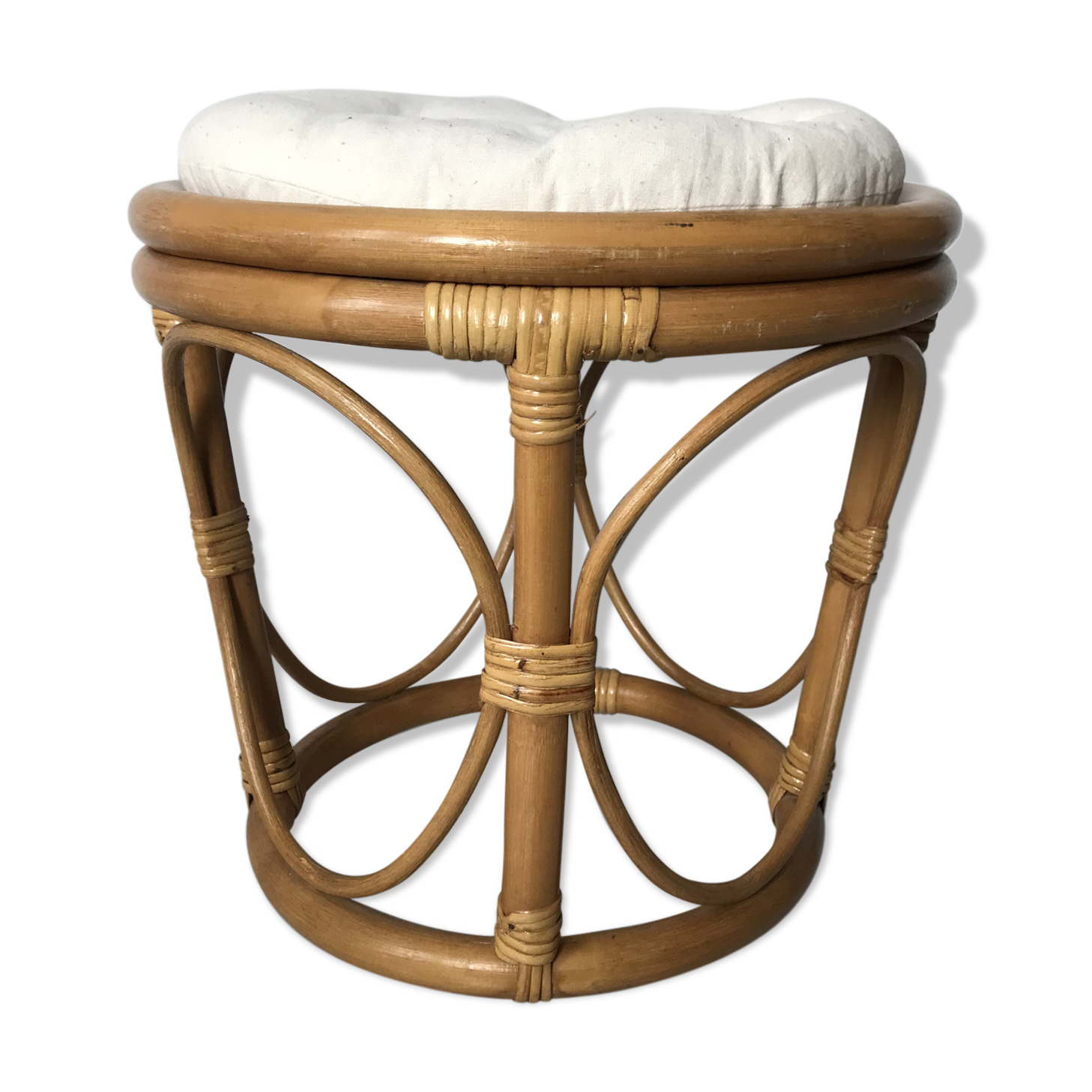 Vintage rattan stool