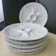 Set of 6 plates with oysters in white porcelain "L'Hirondelle "