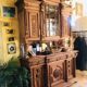 Antique buffet, 2 bodies in solid oak in the Henri II style, with bevelled glass display.