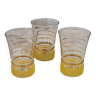 3 verres granité jaune - vintage