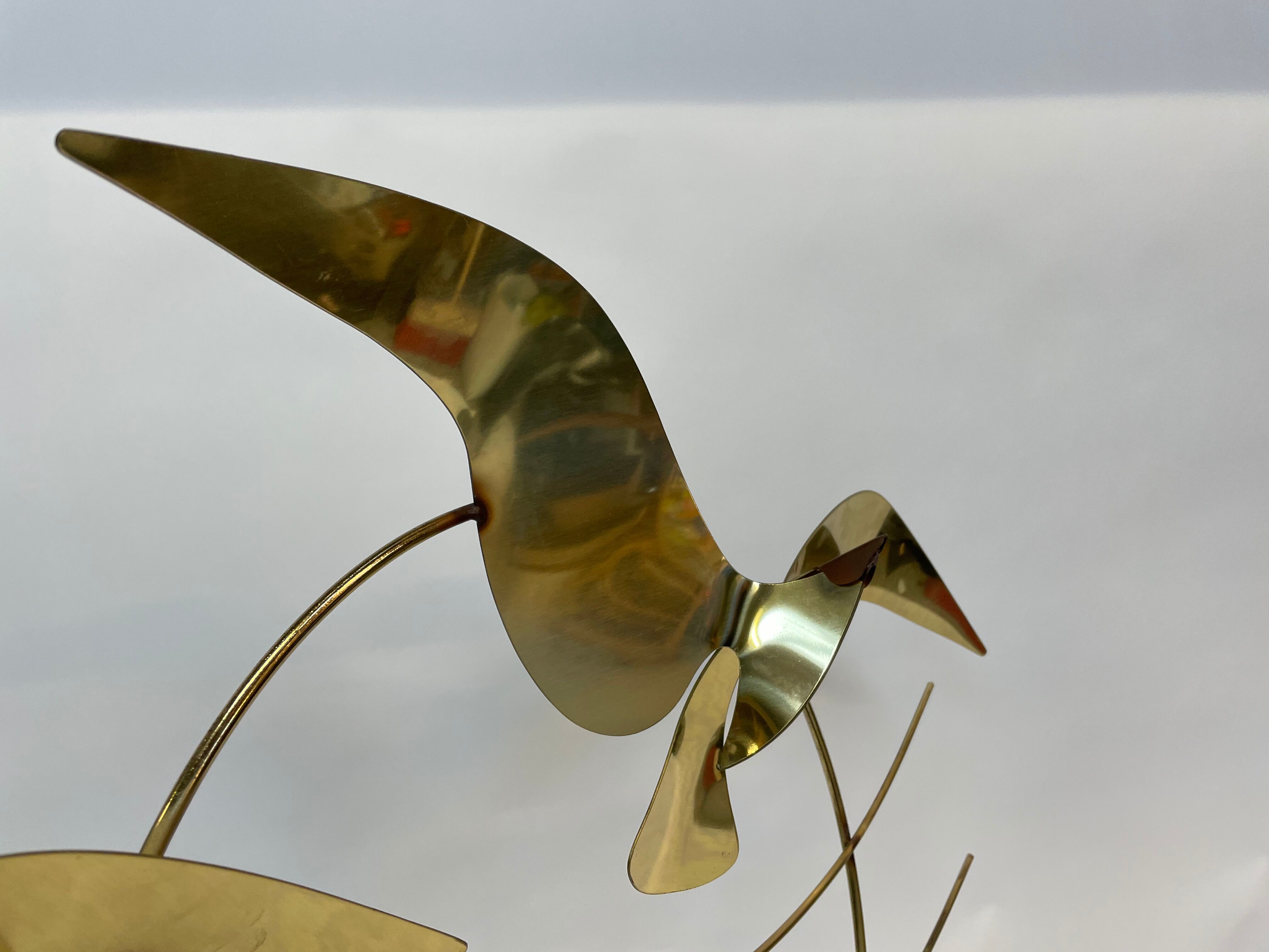 Vintage curtis jere modern brass wall sculpture