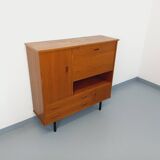 Vintage Scandinavian style secretary bookshelf storage furniture.