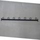 Wall-mounted wrought iron coat racks.