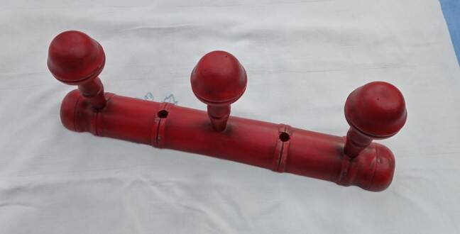 Weathered wood coat rack