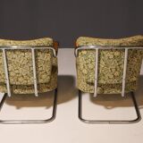 Paire de fauteuils cantilever en acier tubulaire pour Kovona, Tchécoslovaquie, années 1950