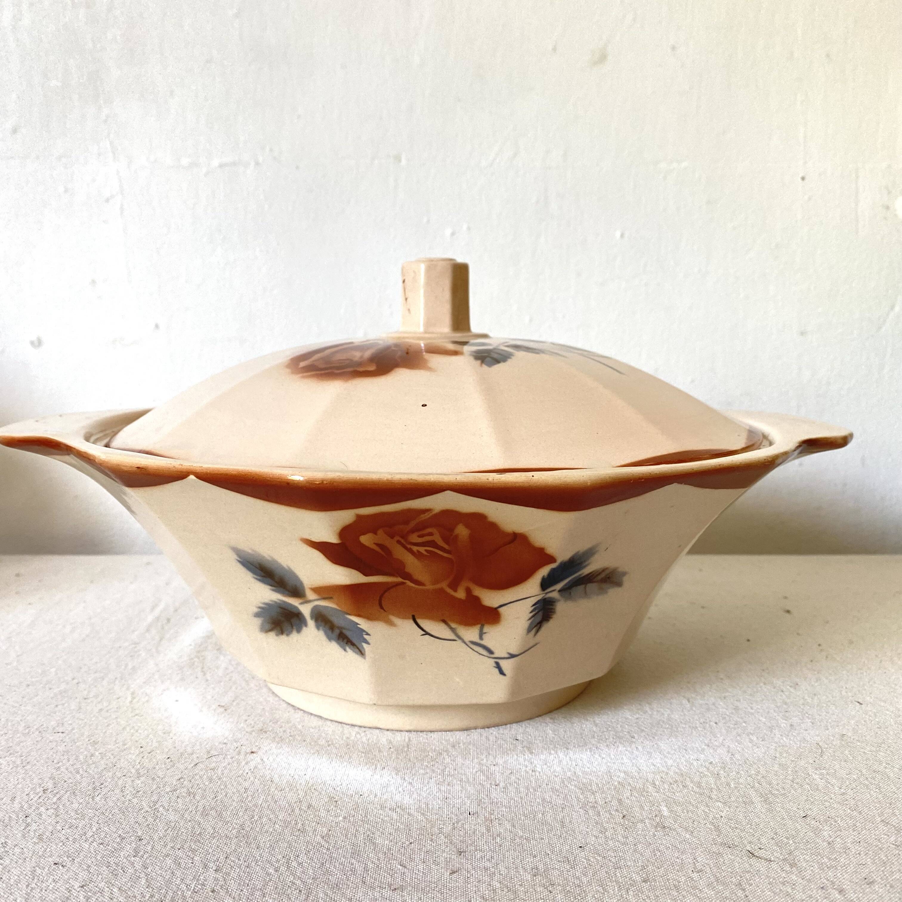 Pink Digoin soup tureens