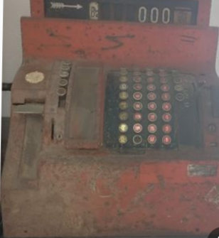 Caisse enregistreuse vintage marque national, restaurée sur le plan esthétique