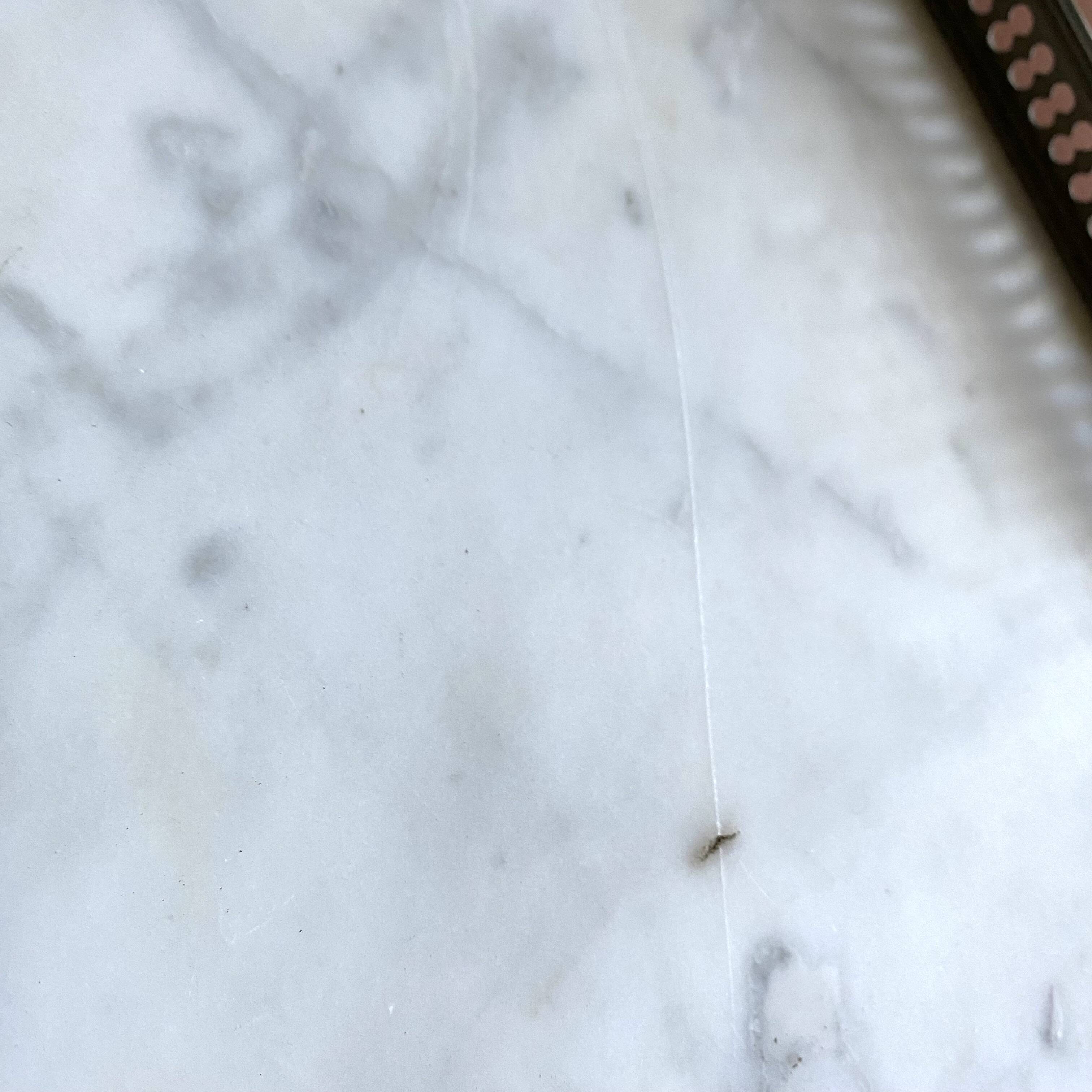 Living room table, Louis XVI style desk in wood, marble and brass