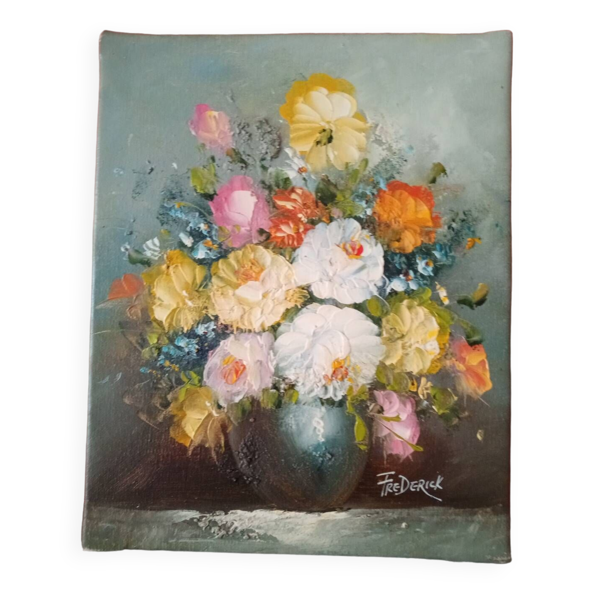 Signed floral painting