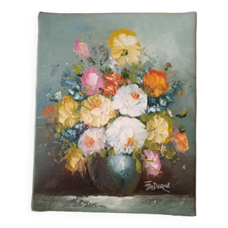 Signed floral painting
