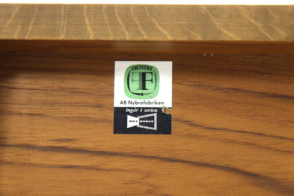 Teak wall shelf, Fröseke, Nybrofabriken AB, Sweden, 1960