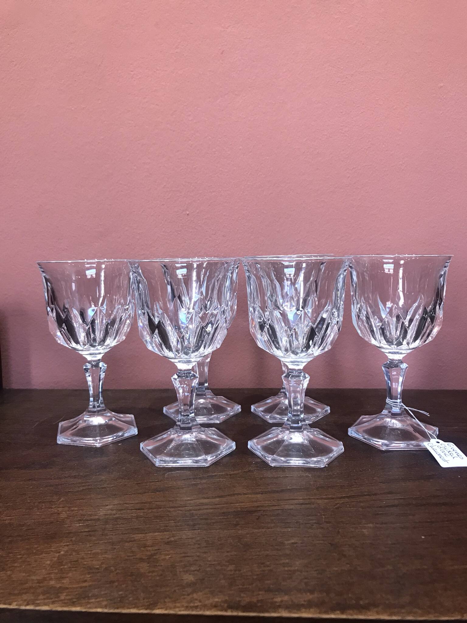 6 Arques crystal wine glasses, Chaumont model, 12.5cm