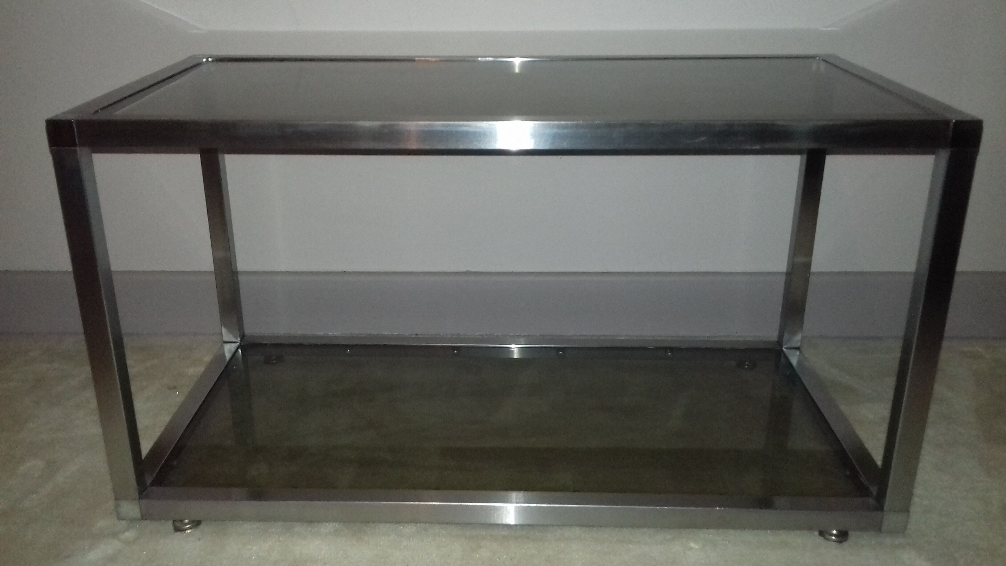 Coffee table modernist design metal and glass