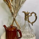 Brown earthenware teapot