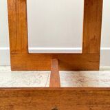 Table basse géométrique bois miel vintage