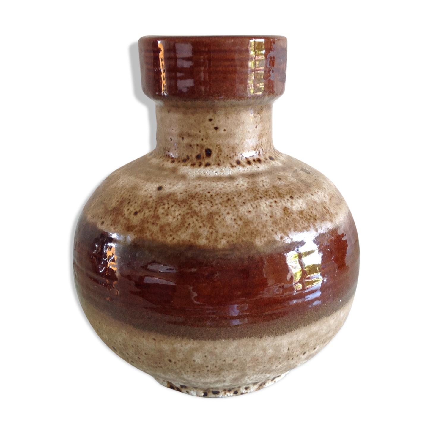 Fat Lava brown and beige ball vase 60/70