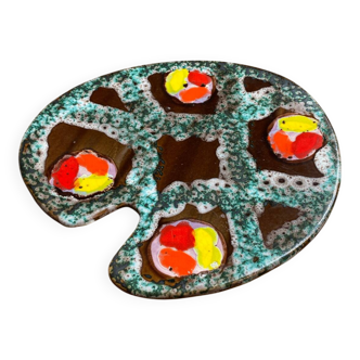 Paint palette-shaped tray, ceramic, Poet Laval