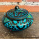 Vintage Green Ceramic Jewellery Box SAFI with Black Decor Morocco