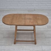 1970s, Danish foldable side table, solid oak wood, original condition.